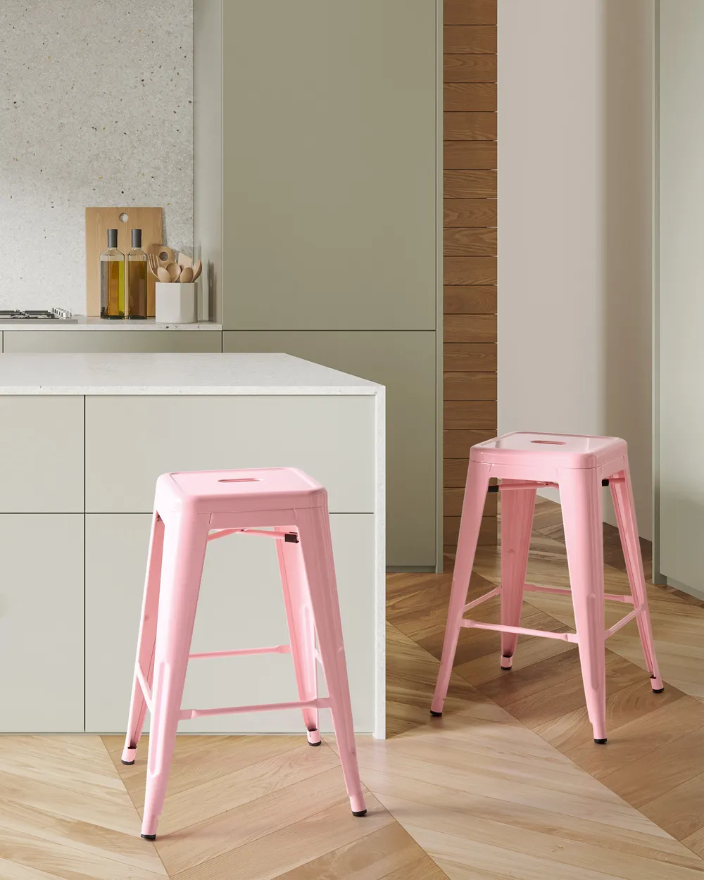 Set di 2 sgabelli da bar CABRILLO Metallo Rosa