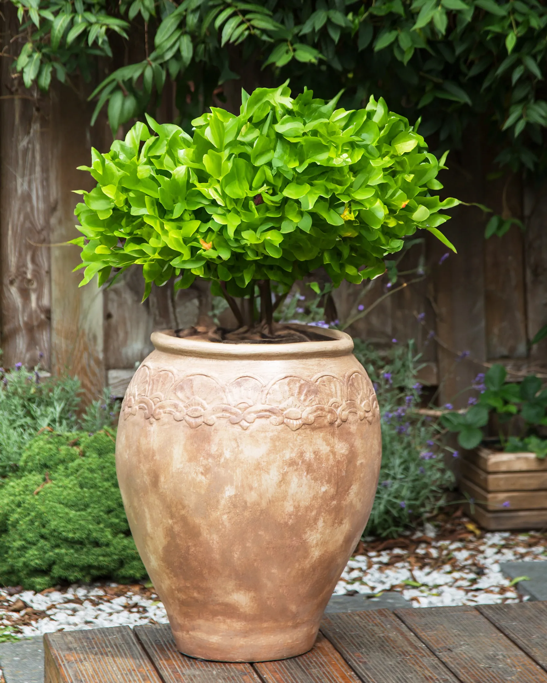 Plant Pot PYRUS 48 cm Brown_930797