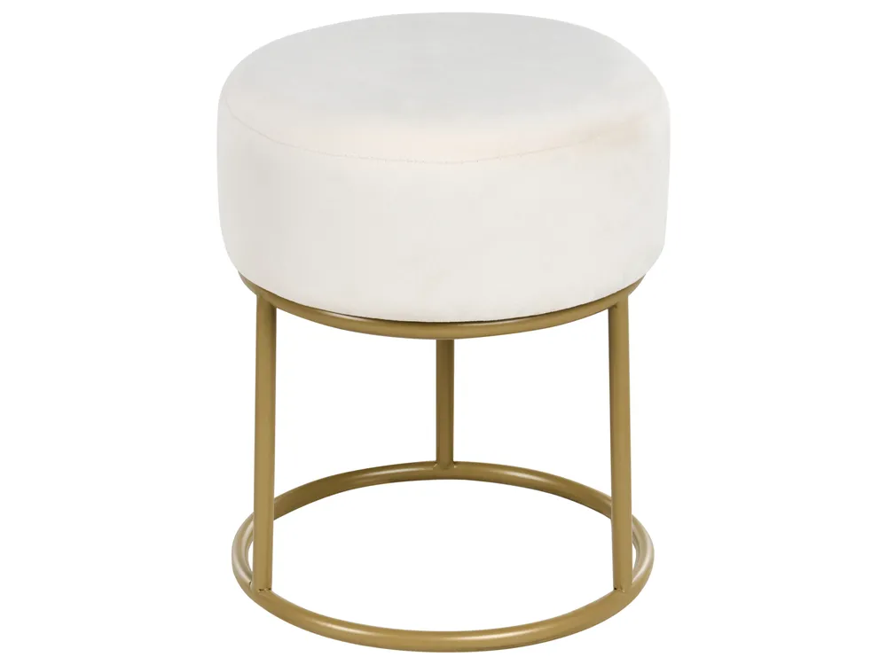 Footstool DELCO Velvet Off-White