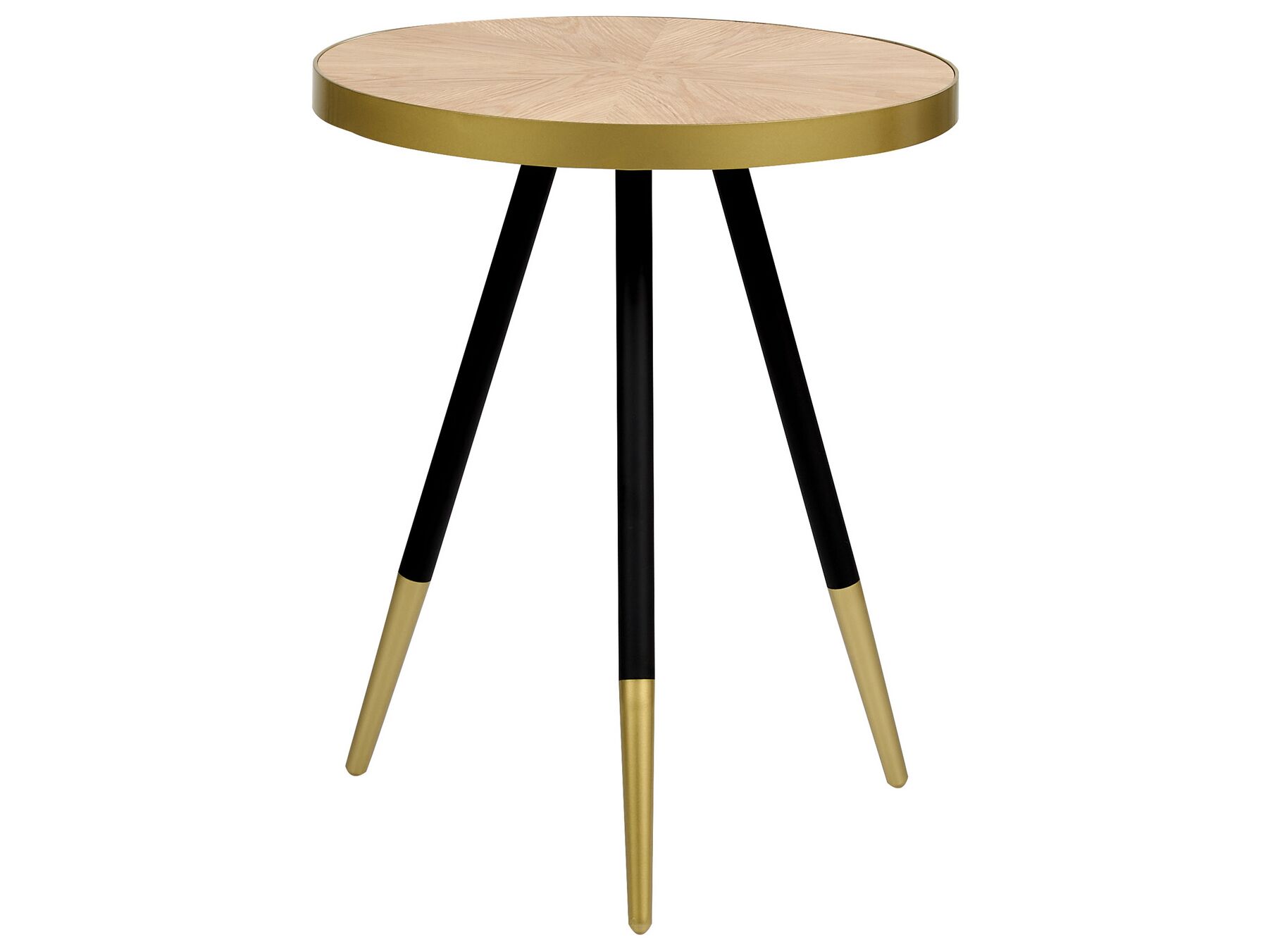 Table d'appoint en bois clair et doré ROMANA_912850