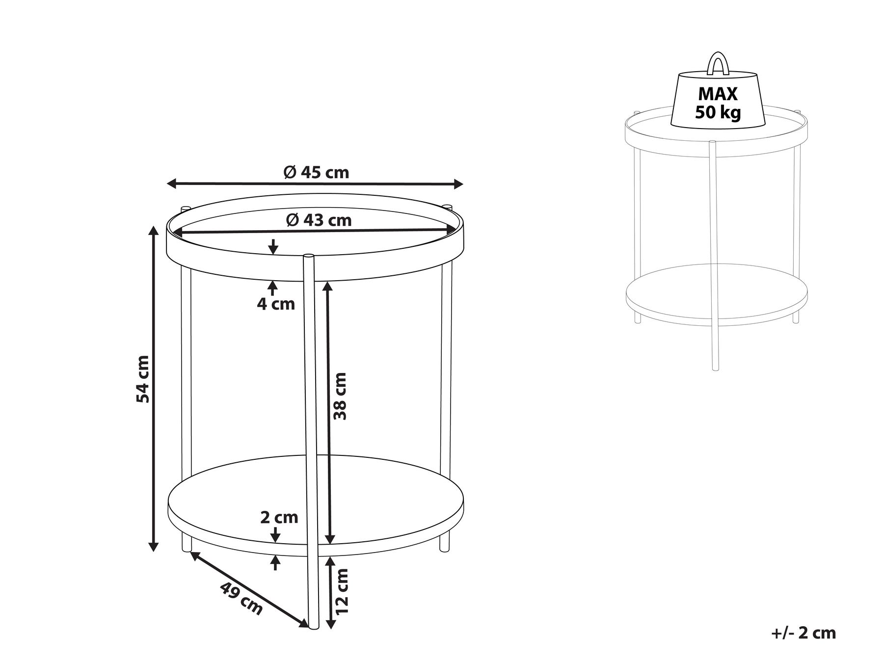 Side Table Light Wood with Black LANDER_937234 Side Table Light Wood with Black LANDER_937234