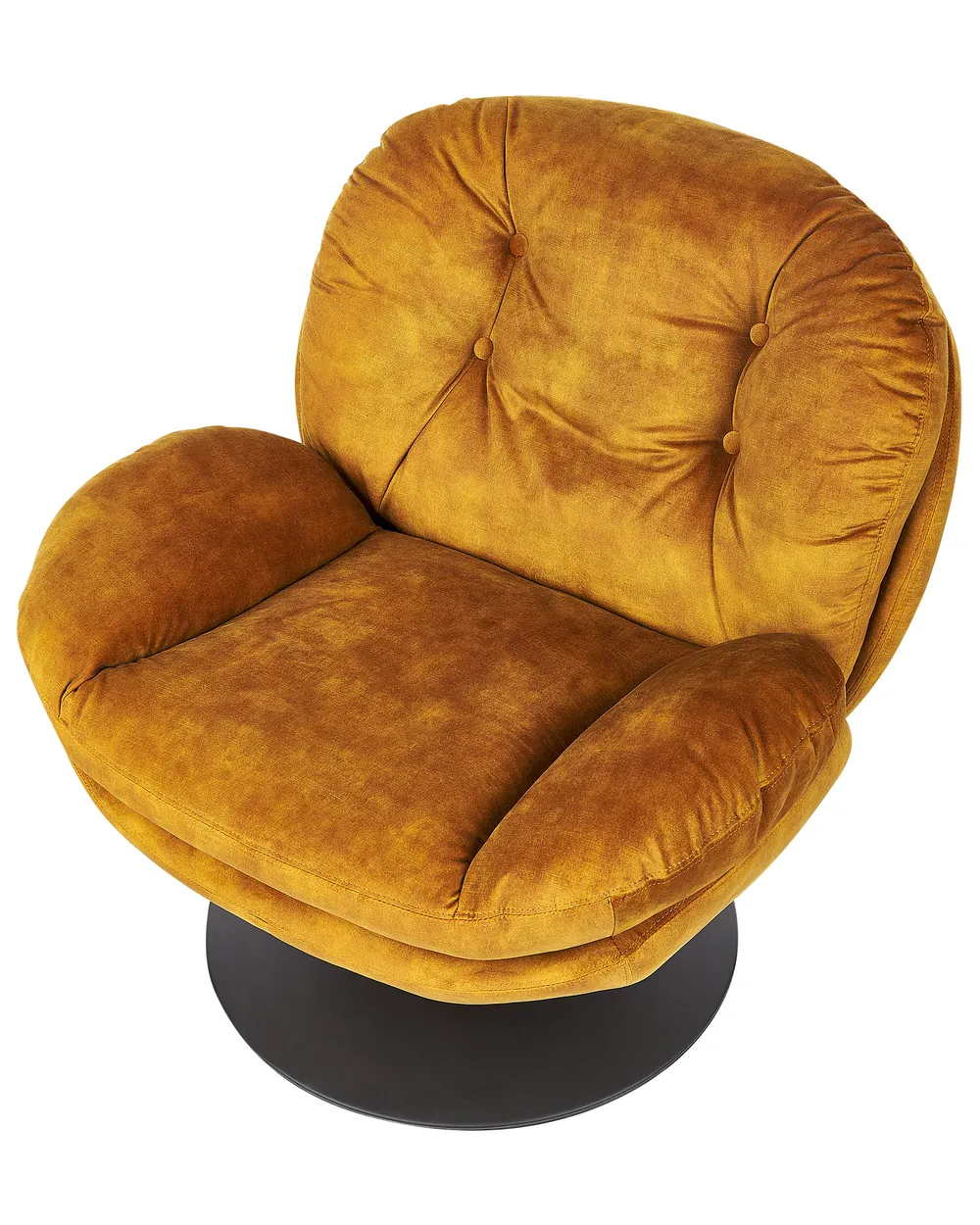 Poltrona girevole NOLVIK Velluto Senape_923286