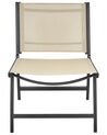 Lot de 2 chaises de jardin avec repose-pieds beige et noir MARCEDDI_928436