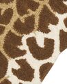 Tapete para crianças em lã castanha e creme impressão girafa 100 x 160 cm MELMAN_873867