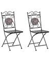 Set of 2 Metal Garden Folding Chairs Black CARPINO_922516