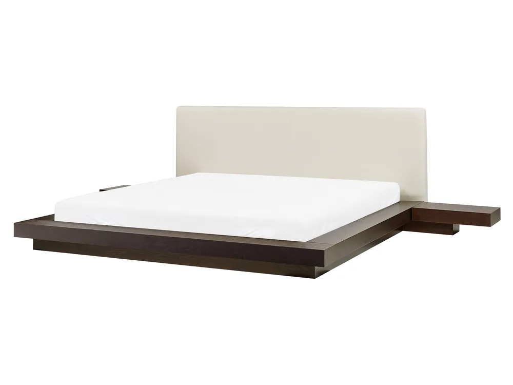 Waterbed Faux Leather ZEN 160 x 200 cm (EU King Size) Dark Ash Wood