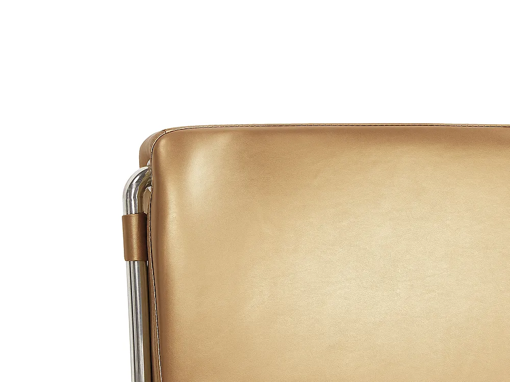 Bed Leather PARIS 140 x 200 cm (EU Double) Gold_745331