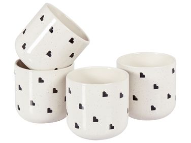 H&H Set 4 Tazze Tè Festonate Blanc Con Piattino Cc 220