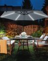 Cantilever Garden Parasol with LED Lights ⌀ 2.85 m Grey CORVAL_778652