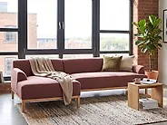 Corner Sofa SOSJO Fabric Burgundy Right Hand_1185288