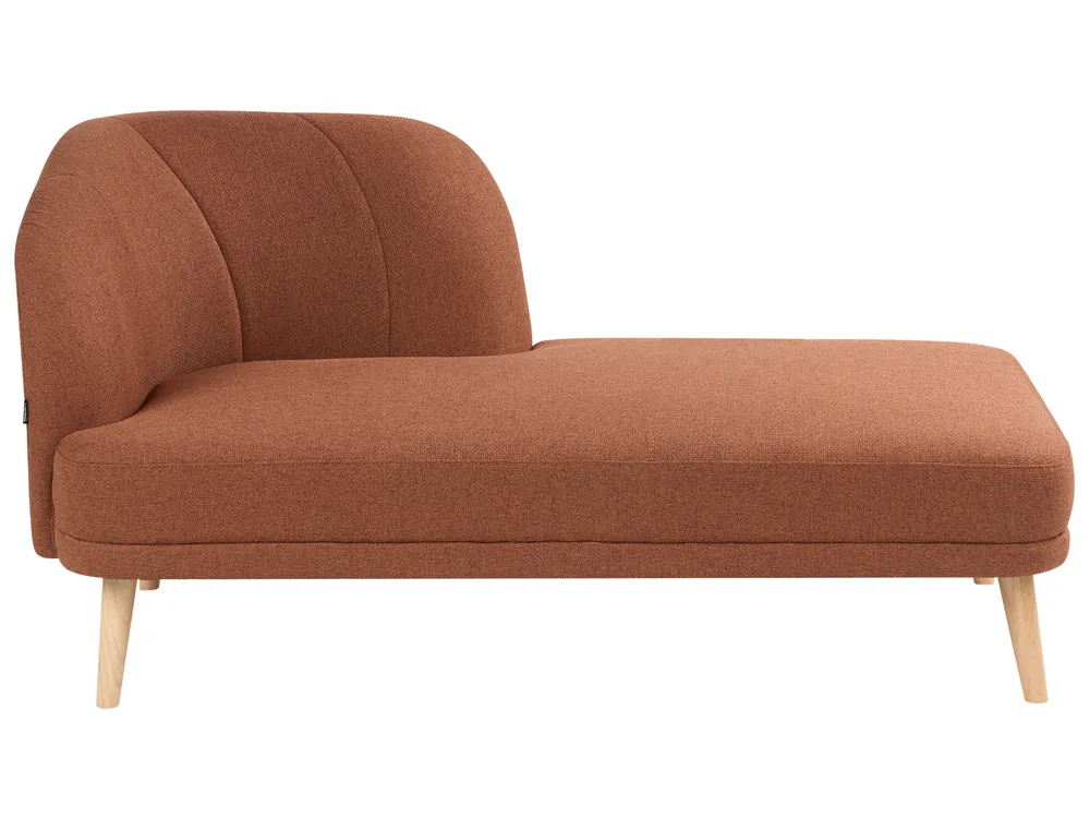Left-Hand Chaise Longue TANLAY Fabric Golden Brown