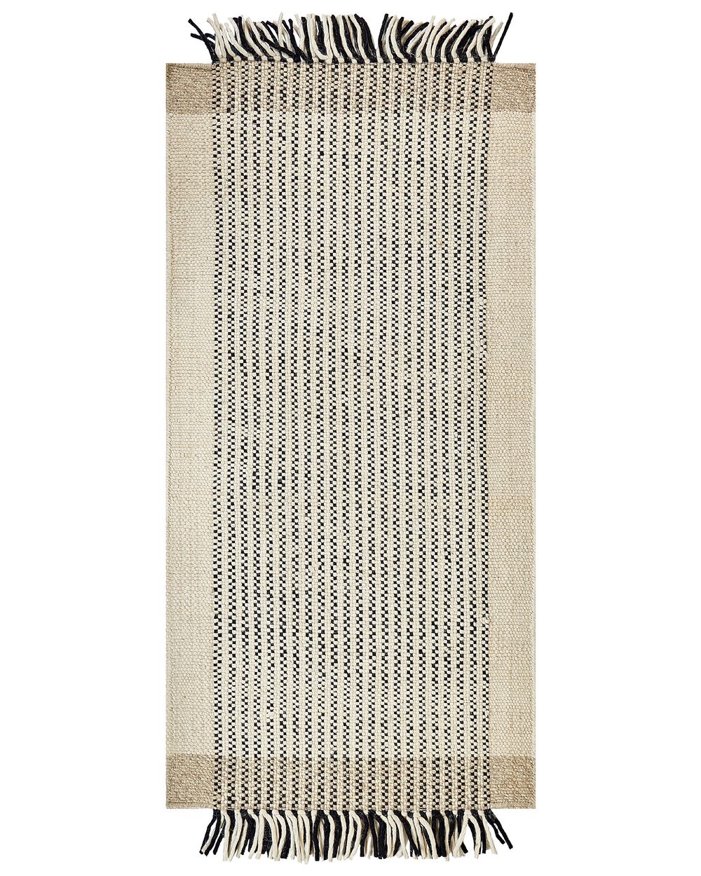 Gulvtæppe DIVARLI Beige 80 x 150 cm Uld
