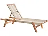 Sun Lounger PROSSEDI Reclining Acacia Wood Beige
