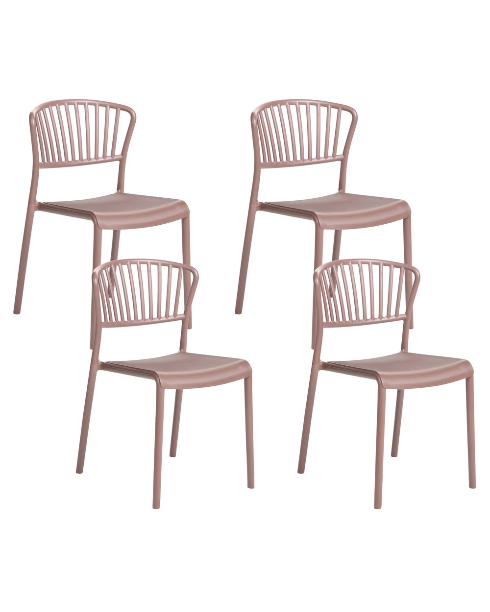 Lot de 4 chaises de jardin GELA Marron