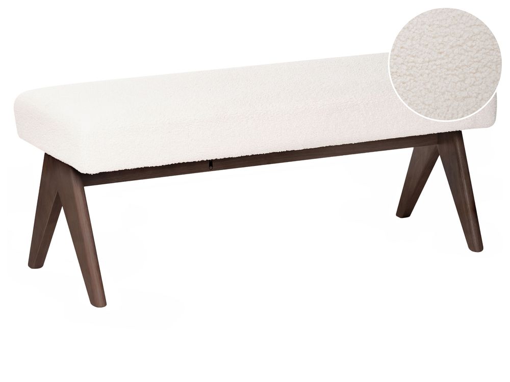 Panchina TAMRE Bouclé Bianco sporco/Marrone scuro