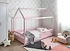 Kids Bed House Pine Wood COSSAYE 90 x 200 cm (EU Single) Pastel Pink