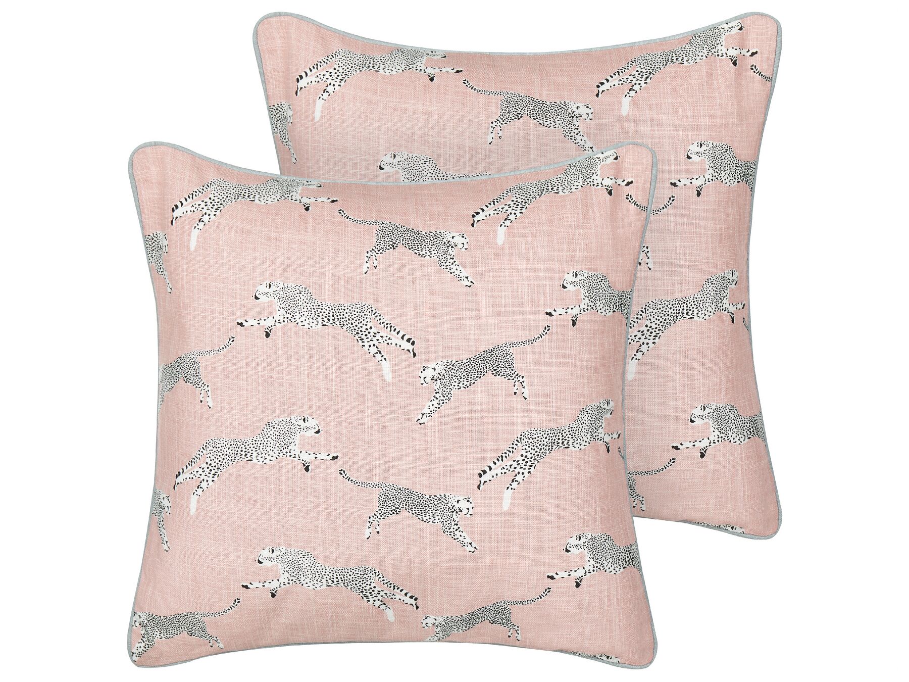 Lot de 2 coussins décoratifs avec imprimé guépard en coton 45 x 45 cm rose ARALES_893139