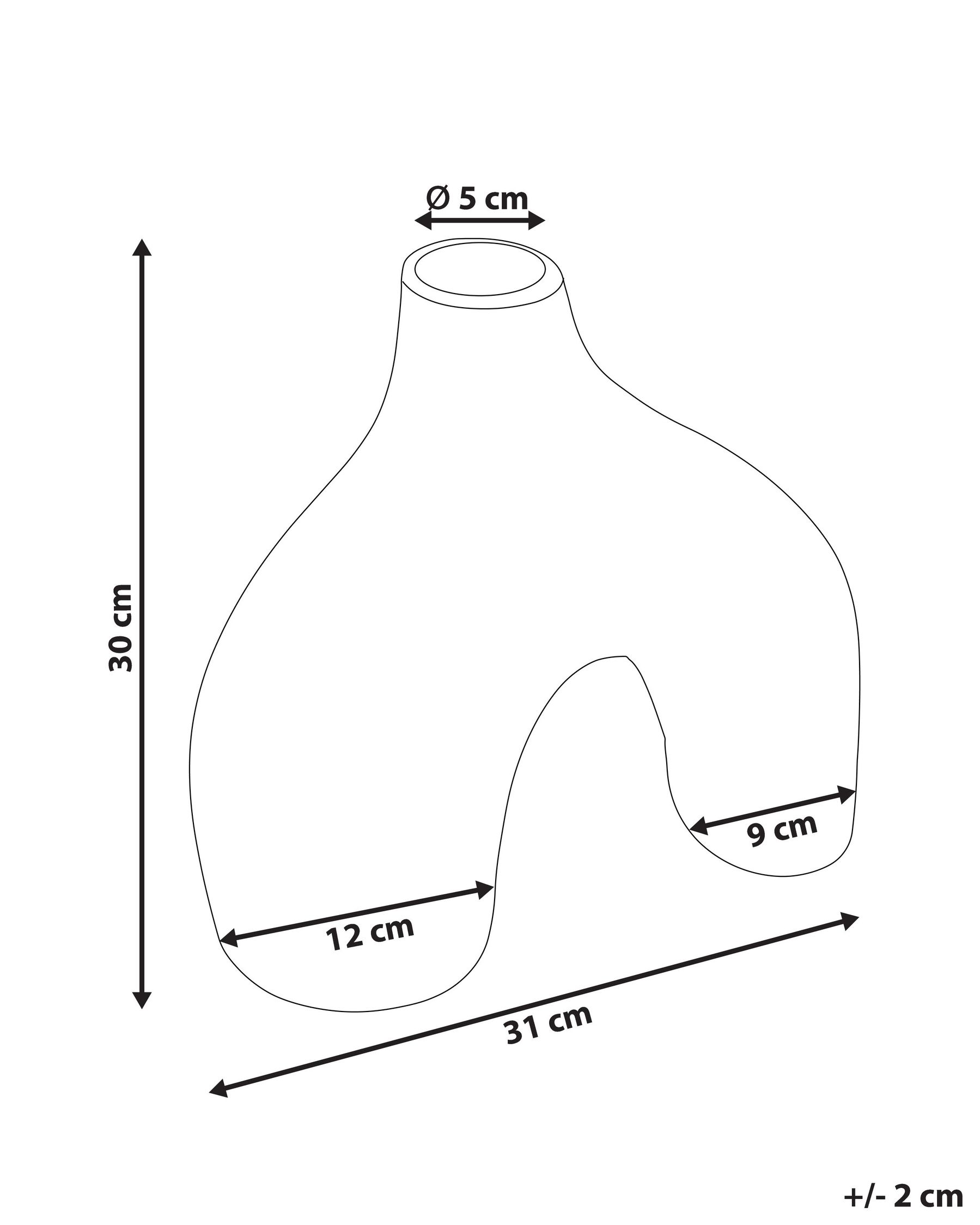 Wazon na kwiaty LAMIA 30 cm Ceramika Czarny_845797