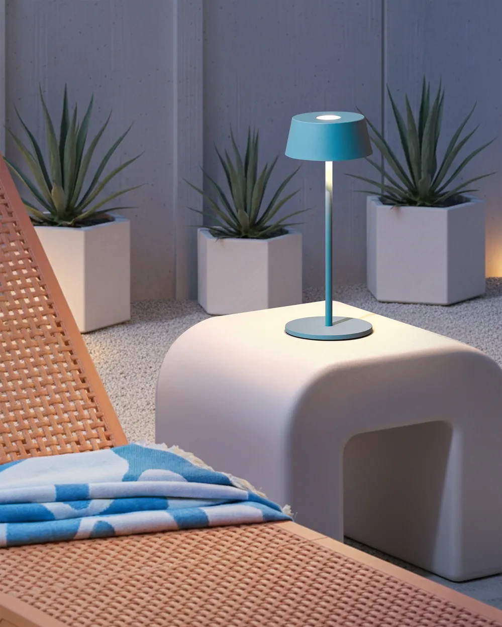 Wireless LED Table Lamp GUDER with Dimmer Metal Blue_1042214