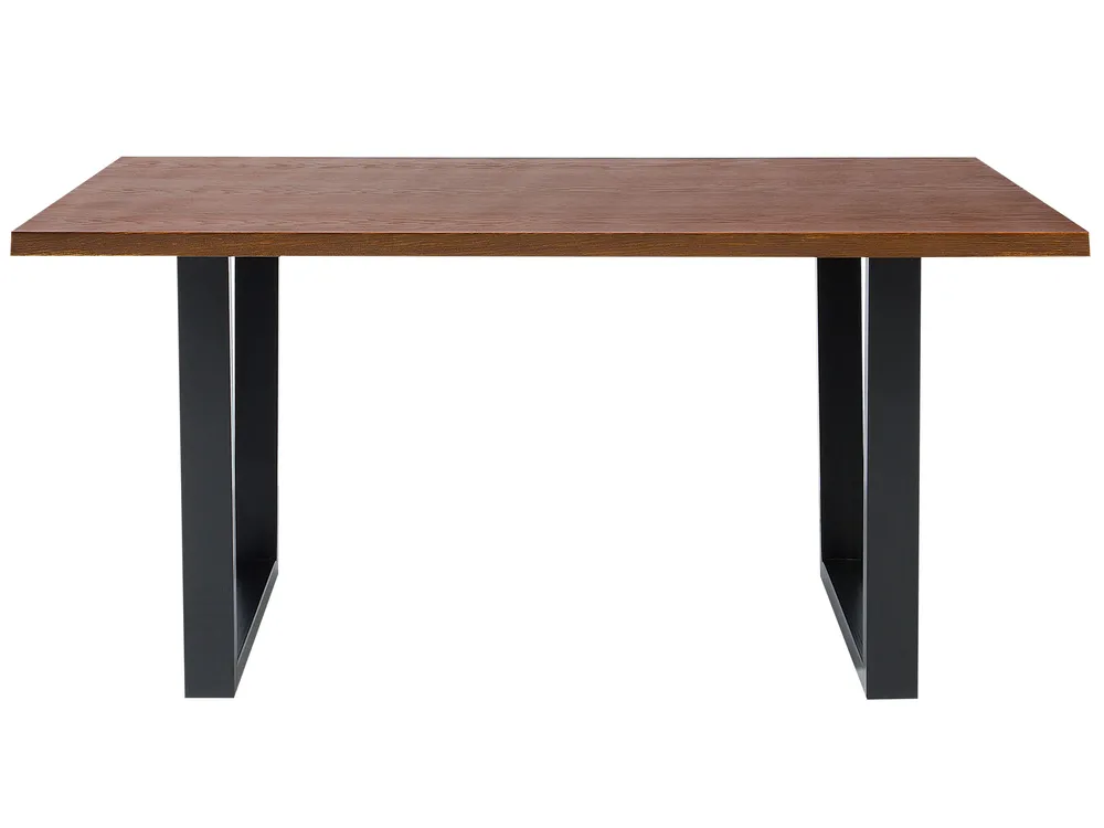 Dining Table AUSTIN Dark Walnut 160 cm 90 cm - Beliani.co.uk