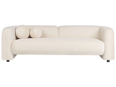 3-istuttava sohva sametti luonnonvalkoinen LEIREN
