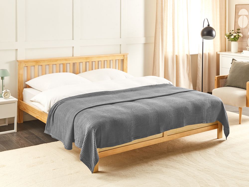 Tagesdecke RAGALA Baumwolle 220 x 240 cm Dunkelgrau