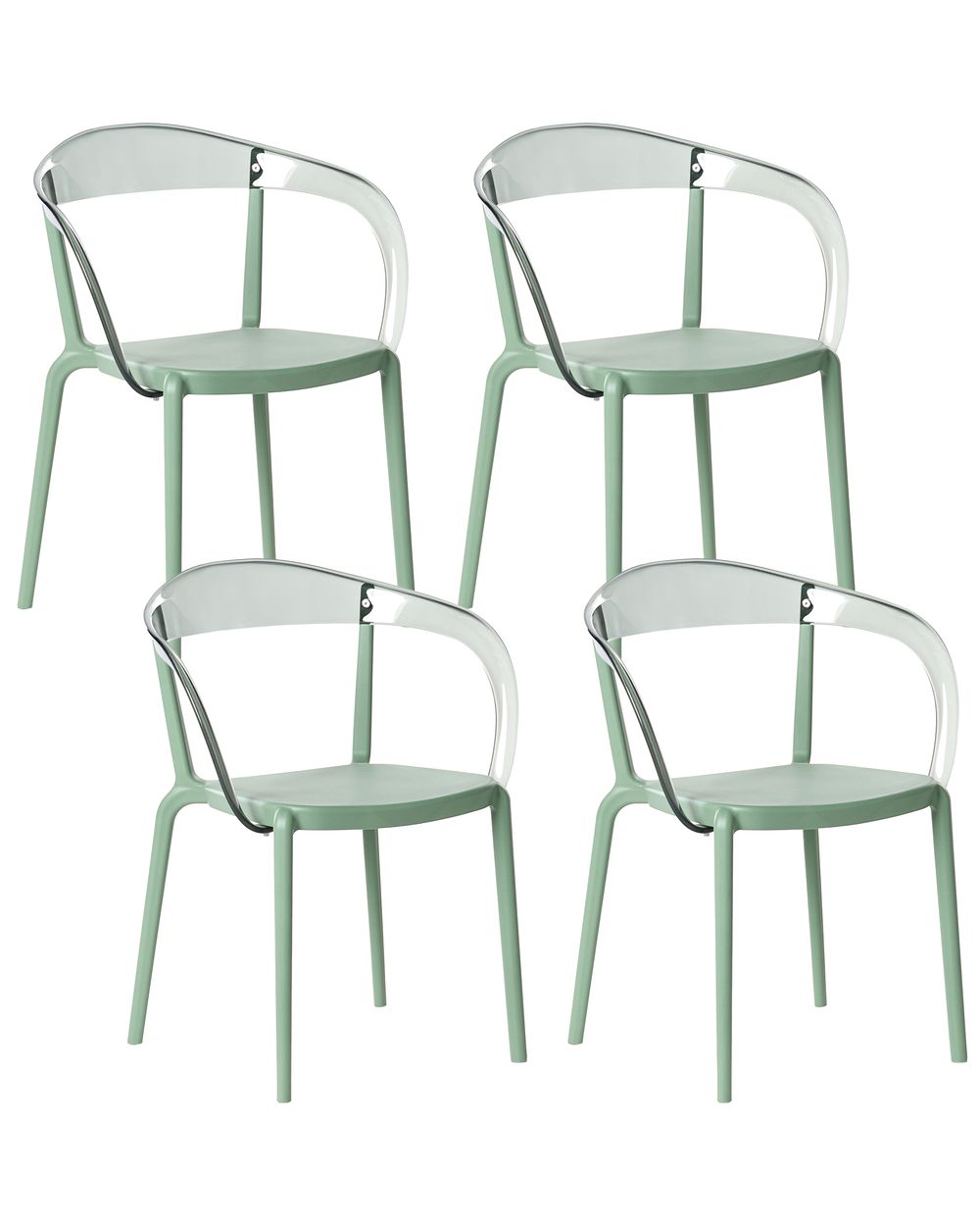 Set of 4 Garden Chairs MALEVIZI Stacking Green