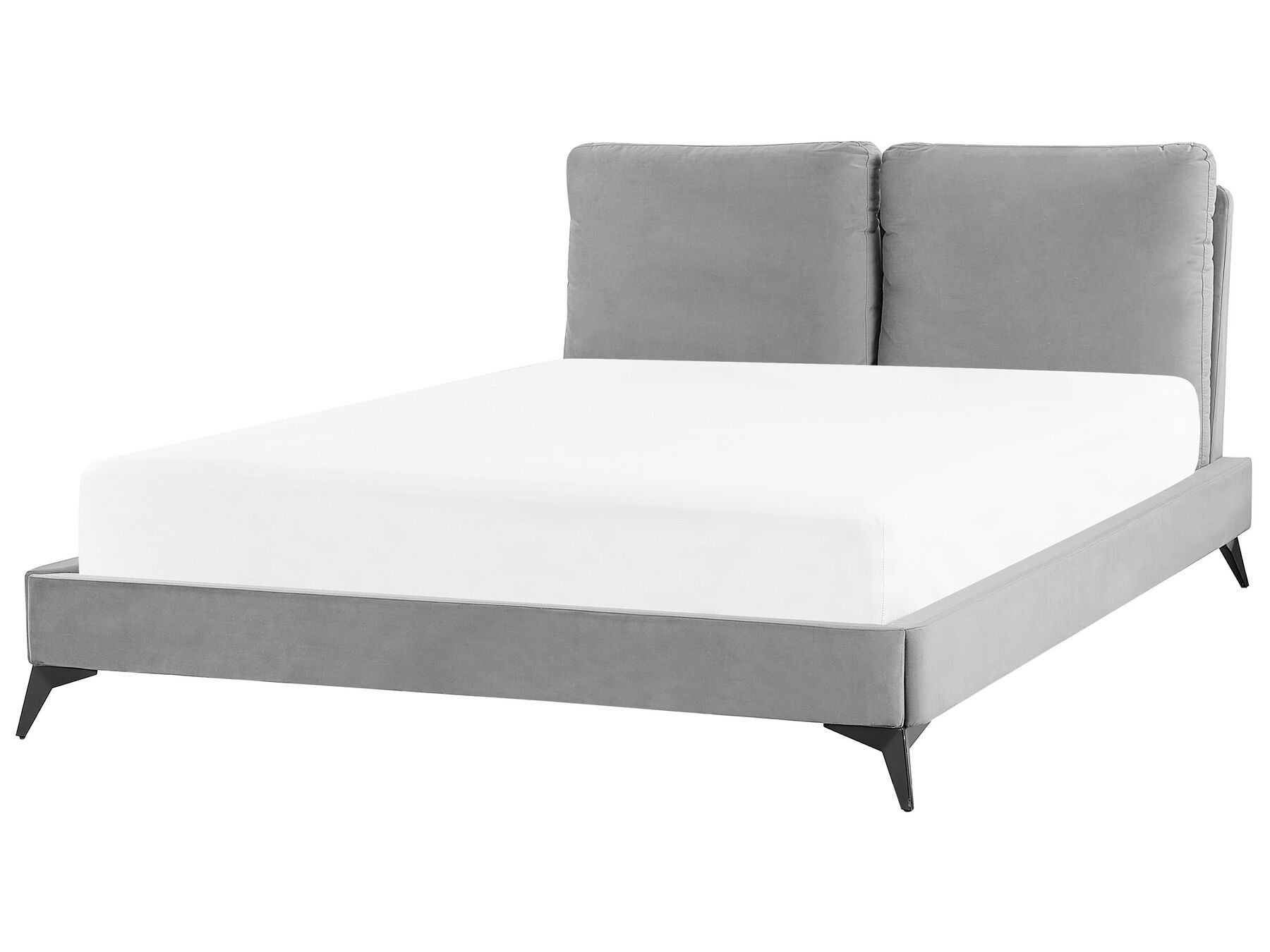 Sametová postel 140 x 200 cm šedá MELLE_829840