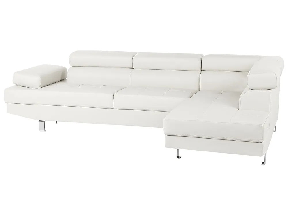Divano angolare 5 posti NORREA Pelle sintetica Bianco Lato Sinistro_718305