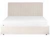 Fabric EU King Size Ottoman Bed Beige VION_901846