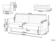 Sofa Bed 3 Seater SENJA Velvet Orange_787322