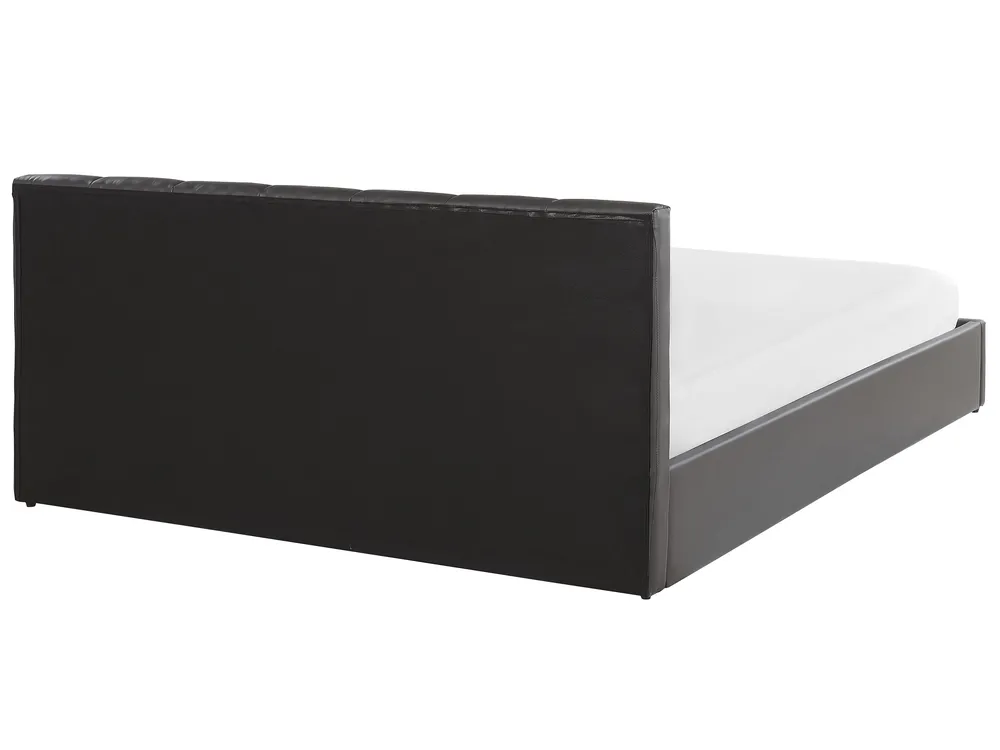 Ottoman Bed DREUX Faux Leather Dark Grey 180 x 200 cm (EU Super King)_793205