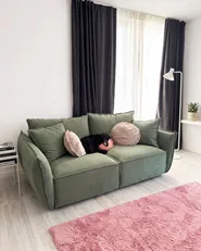 Sofa 3 Seater KUNES Fabric Light Green_1107126