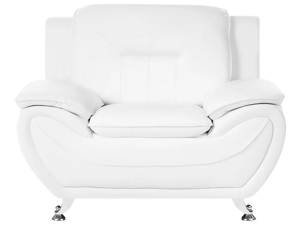 Living Room Set 6 Seater LEIRA Faux Leather White_1058900