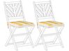 Set of 2 Outdoor Seat Pad Cushions Yellow and White TERNI _842507