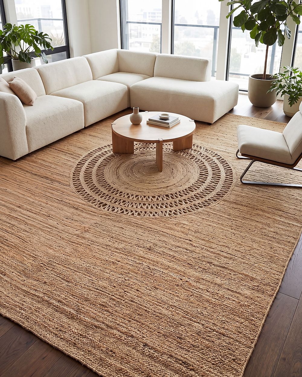 Rug BOGAZOREN Beige 300 x 400 cm Jute