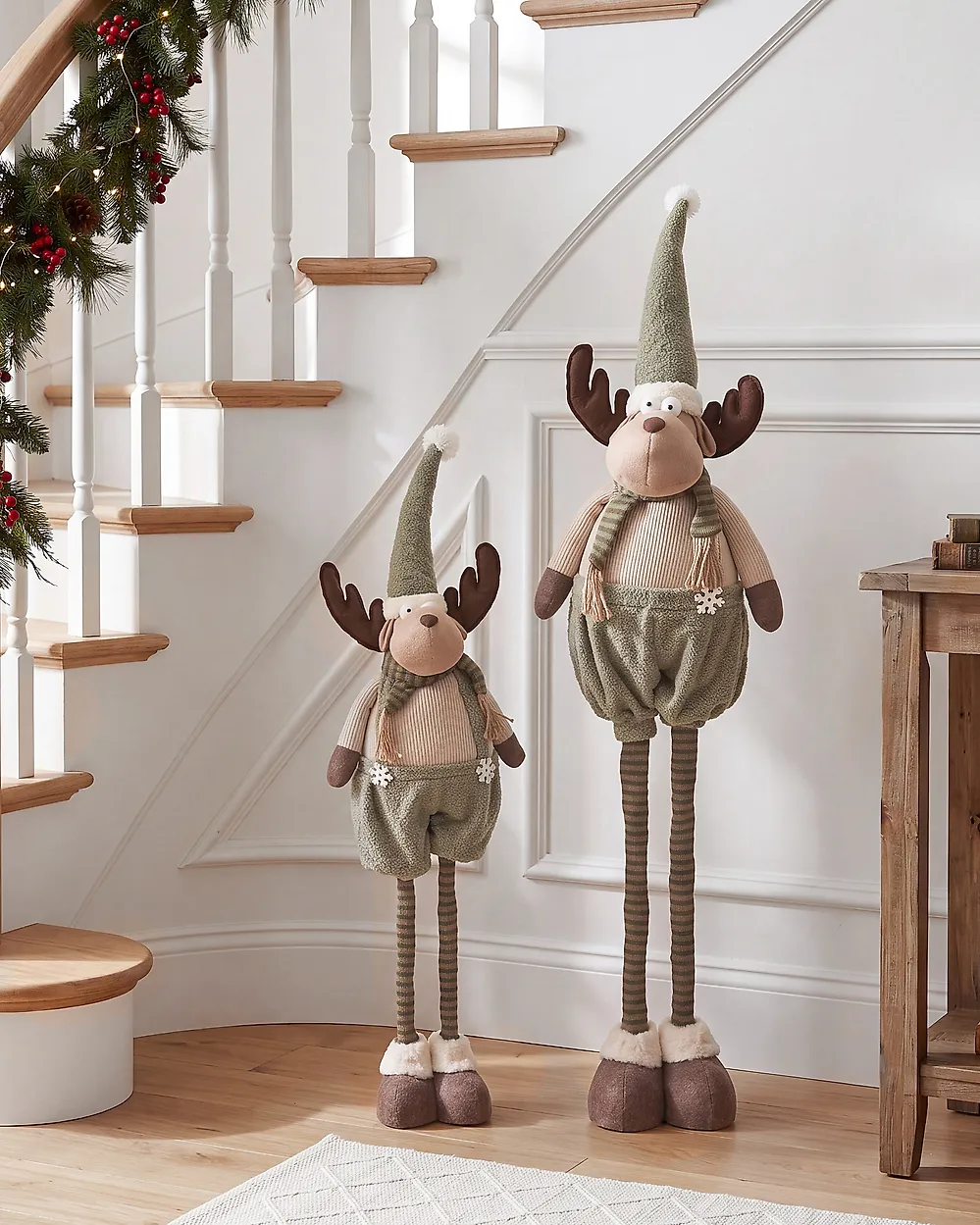 Set of 2 Christmas Decorations FISKARS 68-87/90-118 cm Reindeer Multicolour