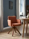 Set of 2 Dining Chairs Swivel EVELYN Boucle Orange