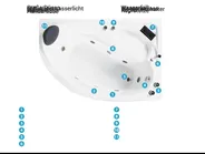 Whirlwanne Eckmodell mit LED NEIVA 150 x 100 cm Weiß linksseitig_796692