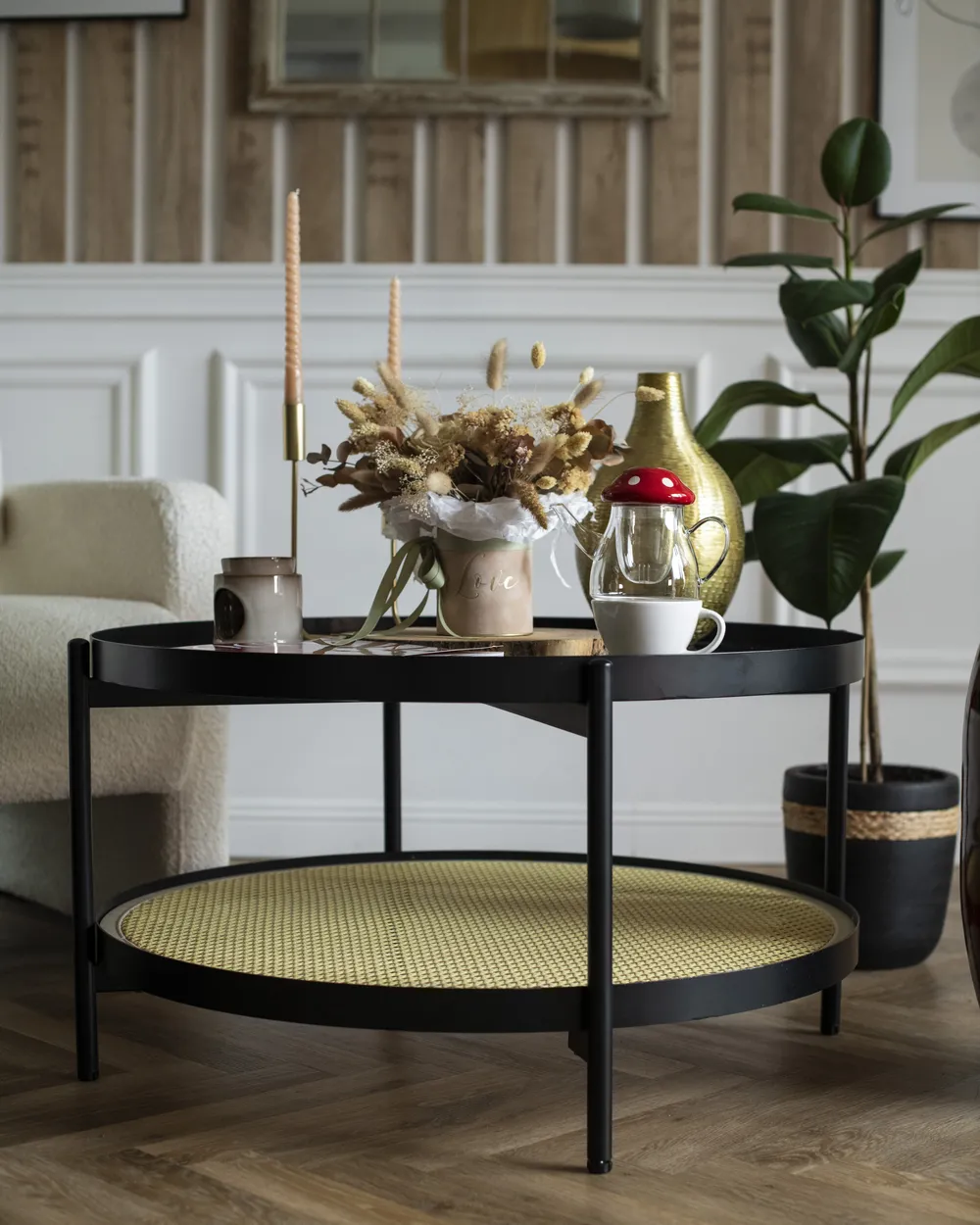 Tavolino da caffè RENO Vetro temperato Nero