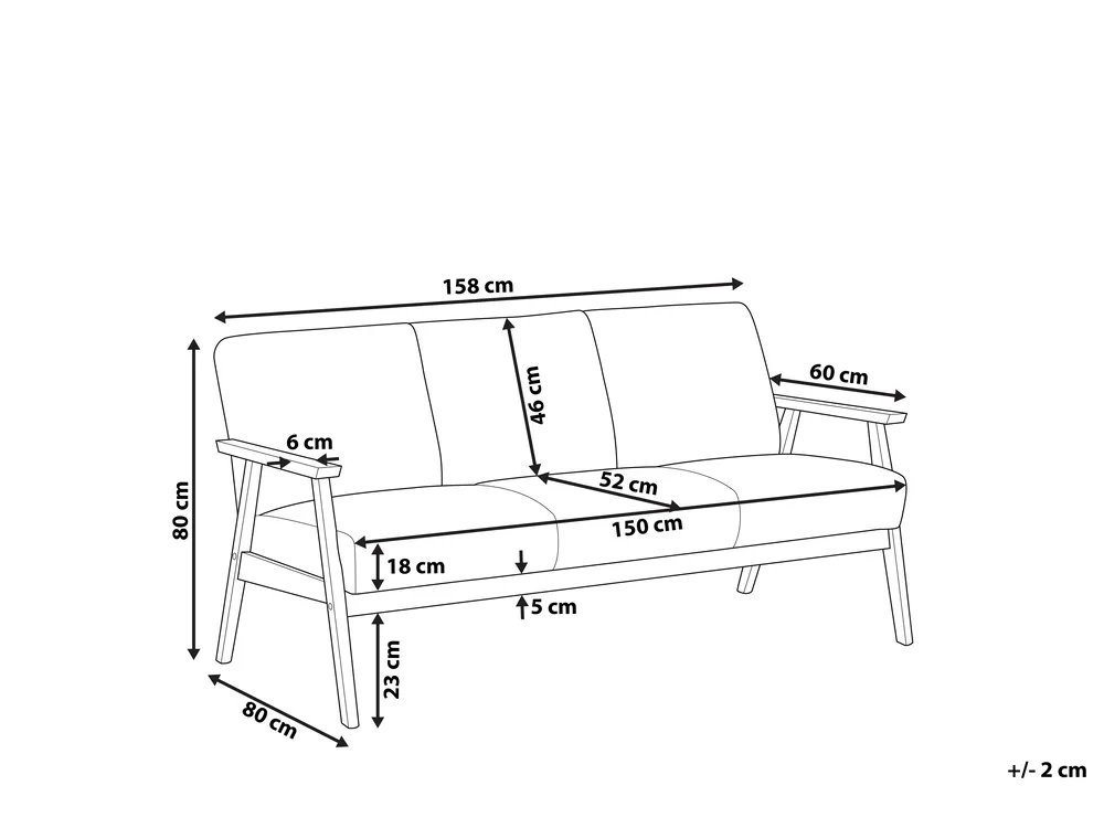 Sofa dla 3 osób ASNES Szary_786843