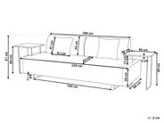 Sofa 3 Seater SOKNA with Tables Fabric Yellow_952838