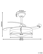 Ceiling Fan with Light ETONIA with Remote LED Black_1125616