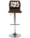 Swivel Bar Stool Dark Wood with Black PETERSBURG_713222