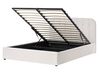 Ottoman Bed CHALLANS Fabric Off-White 160 x 200 cm (EU King Size)