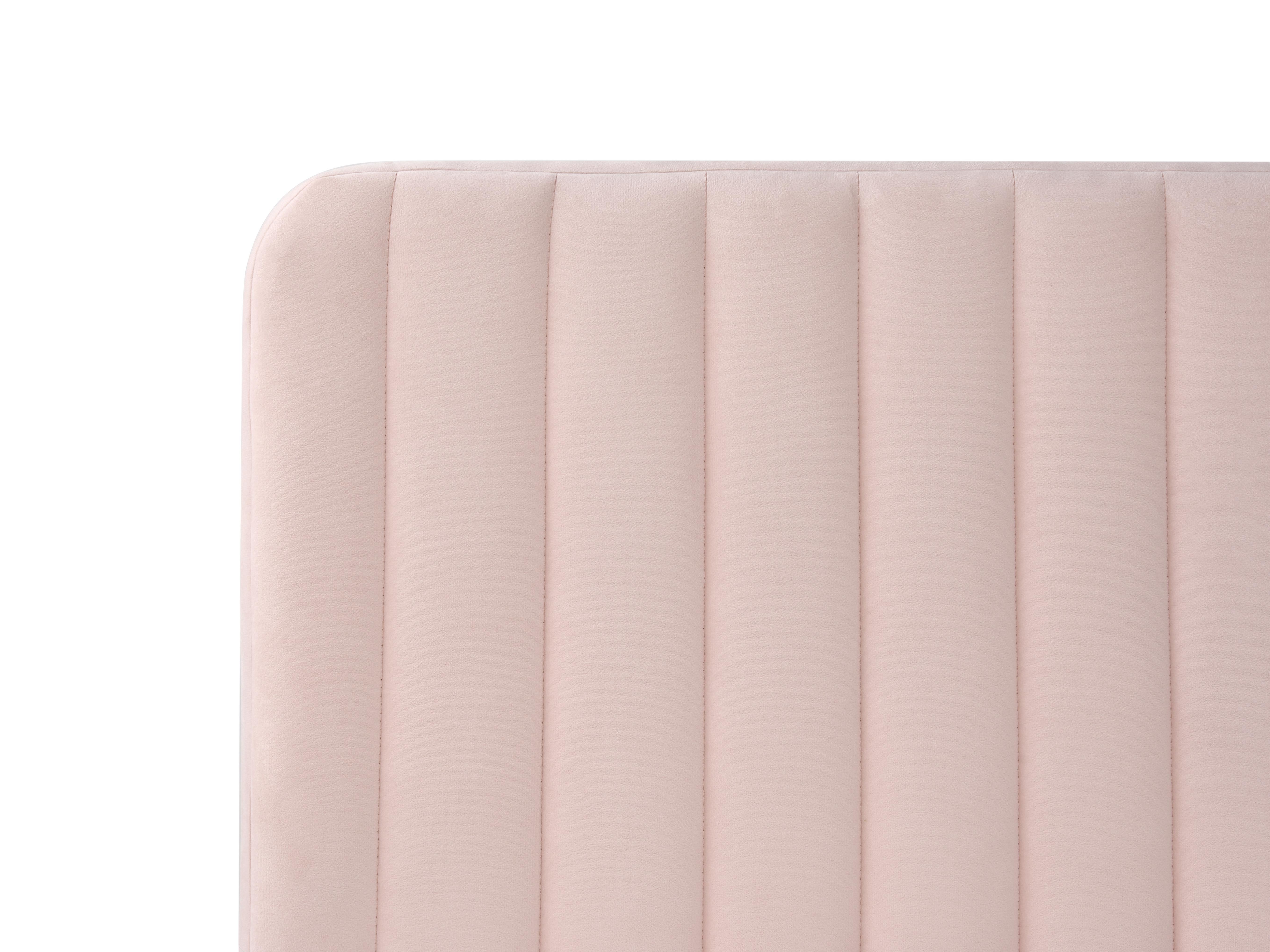Bed Velvet LUNAN 120 x 200 cm (EU Small Double) Pastel Pink_1025718