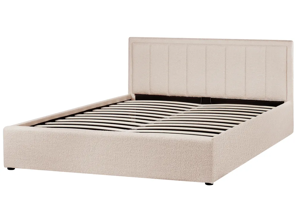 Ottoman Bed MONTLAUR Boucle Beige 160 x 200 cm (EU King Size)_958530