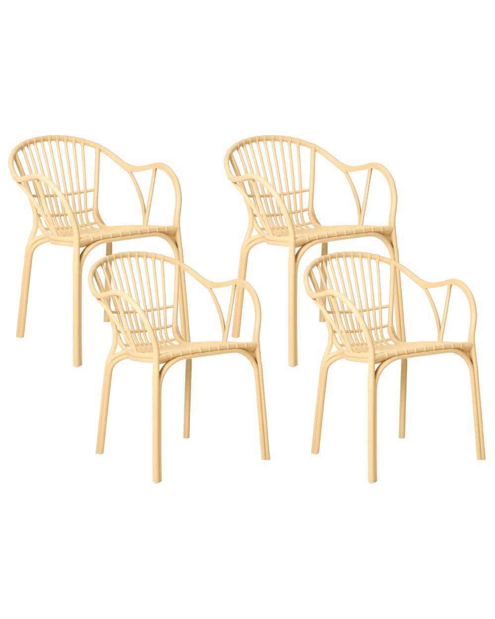 Conjunto de 4 sillas de jardín ANDORA Beige