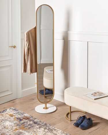 Coat Stand with Mirror Gold MOODY