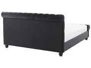 Bett mit Lattenrost Samtstoff AVALLON 140 x 200 cm Schwarz_743636
